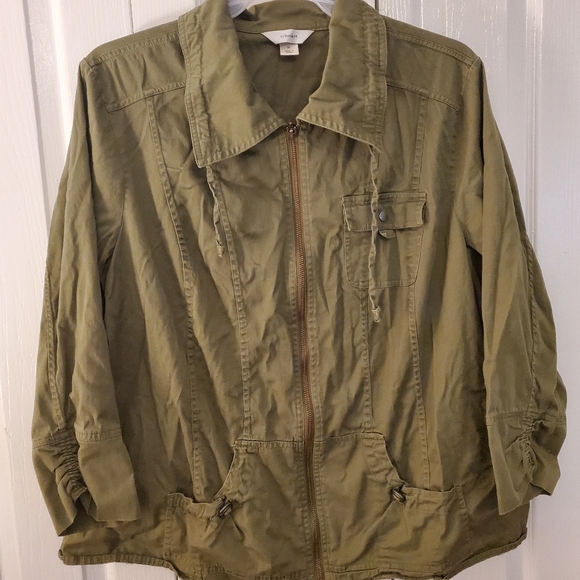 CJ Banks Jackets & Blazers - Plus Hunter Green Utility jacket